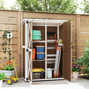 Armadio da Giardino 116,5x57x159-167 cm Tetto in Bitume in Legno di Abete Marrone e Bianco  