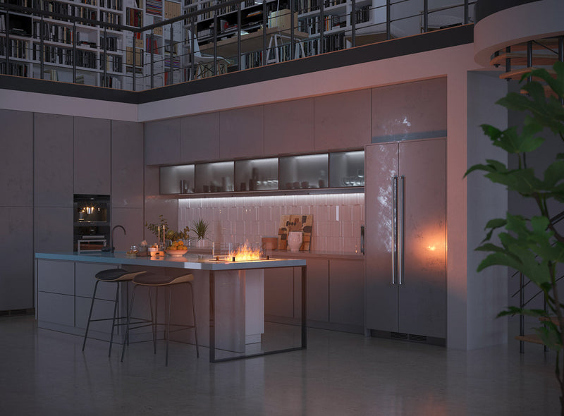 Bruciatore a Bioetanolo da Incasso 60x32x15 cm Insert Slim 600 Nero con Vetro