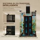 Acquario 30x30x45,5 cm Capacità 36L con Filtro Integrato e Luce LED in ABS e vetro Temperato Nero      