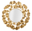 Specchio Foglie Oro Ø81x2,5 cm in Ferro Oro