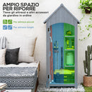 Casetta Porta Attrezzi 77,5x54,2x179,5 cm a 3 Mensole con Tetto Impermeabile in Bitume in Legno Grigio      