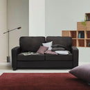 Divano 2 Posti 182x85x77 cmin Tessuto Nero