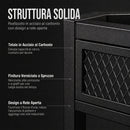 Portabottiglie da Parete 100x15x80 cm con Luci LED Stile Industriale in Acciaio al Carbonio Nero      