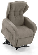 Poltrona Alzapersona Elettrica 2 Motori 75x108x85 cm con Ruote in Tessuto Dispositivo Medico 1 Marrone