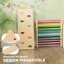 Gioco da Arrampicata per Bambini 18-48 Mesi con Triangolo e Pannello Scivolo ed Arrampicata in Legno di Pino Multicolore      