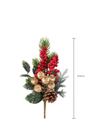 Set 24 Rami Artificiali Pino con Bacche 26 cm in Sintetico