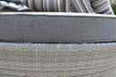 Divano Letto da Esterno Brasile con Cuscini Ø180x80 h cm in Wicker Grigio