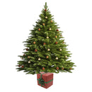 Base Albero di Natale a Forma di Pacco Regalo con Supporto Universale 26x24x32 cm