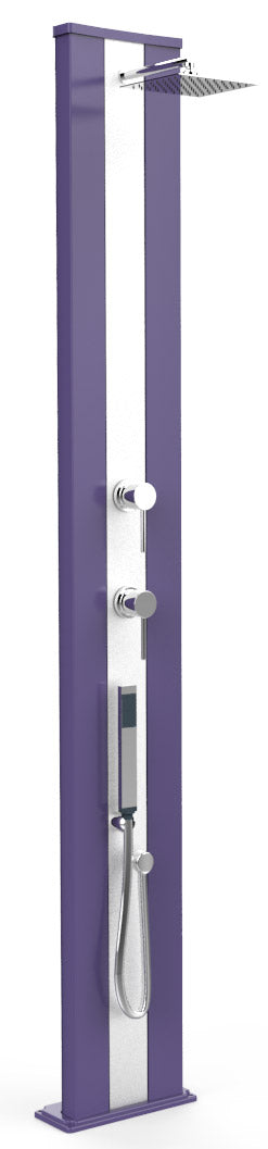 Doccia Solare da Esterno Giardino 40L Miscelatore e Doccetta Mobile Arkema Dada S Fascia Inox Viola sconto