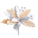 Set 3 Rami Artificiali Stella con Strass Ø 27 cm in Sintetico