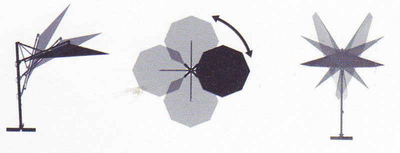 Ombrellone da Giardino Decentrato 3,3x3,3m in Alluminio Telo in Poliestere Trastevere Bianco