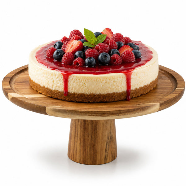 Alzatina per Dolci Ø30x13 cm Alzata Vassoio da Portata in Legno di Acacia sconto