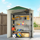 Casetta Box Porta Attrezzi da Giardino 136x87x179 cm Superficie 1.1m² con Porta Scorrevole Bloccabile in Acciaio Verde      