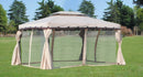 Gazebo da Giardino 3,6x4,8m in Alluminio con Zanzariera Bauer Ecrù