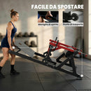 Macchina per Hip Thrust 194x130x72 cm con Pedana Regolabile Capacità 270 kg e Porta Pesi in Acciaio e PU Rosso      