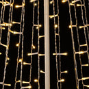 Albero Natale Luminoso 340 cm Bianco Caldo 991 LED Decorazione Metallo Esterno