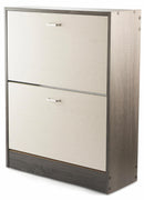 Scarpiera 2 Scomparti in MDF 63x24x80 cm Soriani Bianco e Grigio Scuro