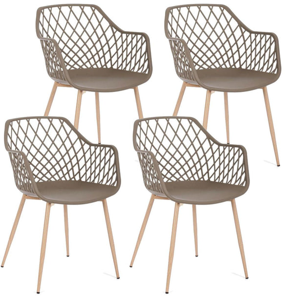 sconto Set mit 4 Stühlen 58 x 54 x 85,5 cm aus taubengrauem Kunststoff