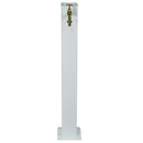 Fontana da Giardino Design a Colonna Quadrata 20x20x97 cm con Rubinetto in Ottone Struttura in Acciaio Bianco