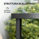 Tavolo da Pranzo da Giardino per 8 Persone in Alluminio e Plastica Nero      
