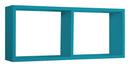 Mensola Rettangolare 2 Scomparti da Parete 70x30x15,5 cm in Fibra di Legno Morgana Blu Atollo