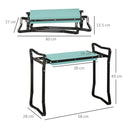Inginocchiatoio da Giardino Pieghevole in Acciaio con Cuscinetto in Gommapiuma 58x28x49 cm 