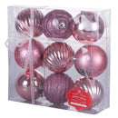Set 9 Palle di Natale Ø10 cm in Plastica Rosa