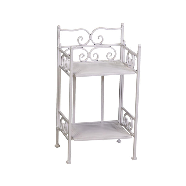 Portapiante 2 ripiani 25x23xh48 cm in Metallo New Jessica Bianco prezzo