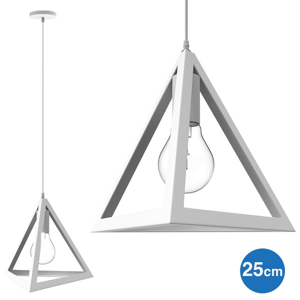 online Lampadario Lampada Sospensione Piramide 25cm Design Moderno Paralume Bianco