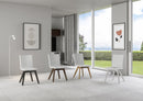 Sedia 52x52x87 cm Trudy gambe noce in Similpelle Bianco