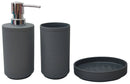 Set 3 Accessori da Bagno in Abs Grigio
