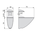 Reggipiano per Mensole di Legno/Vetro Azor Verniciato Nichel Opaco Tecnoplastica e Zama Emuca