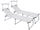 Set mit 2 klappbaren Garten-Sonnenliegen 220 x 59 x 39 cm in Aluminium und Textilene Ivory