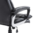 Poltrona Direzionale da Ufficio Ergonomica in Similpelle Nero 