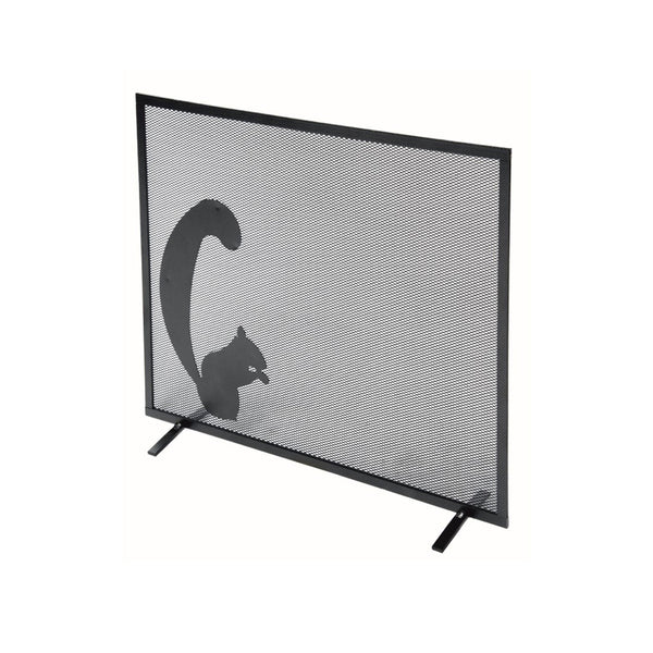 Parascintille per Camino 60x50 cm Decorazione Scoiattolo in Ferro Verniciato Grigio Martellato acquista