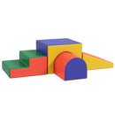 Set 4 Blocchi di Costruzione Morbidi per Bambini Gioco Educativo Modulabile in PU e EPE Multicolore      