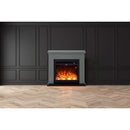 Camino Elettrico da Pavimento 99x88,3x25 cm Effetto Fiamma 1500W Sined Asciano Grigio Scuro