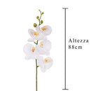 Set 3 Phalenopsis Artificiali con 5 Fiori Altezza 88 cm Bianco