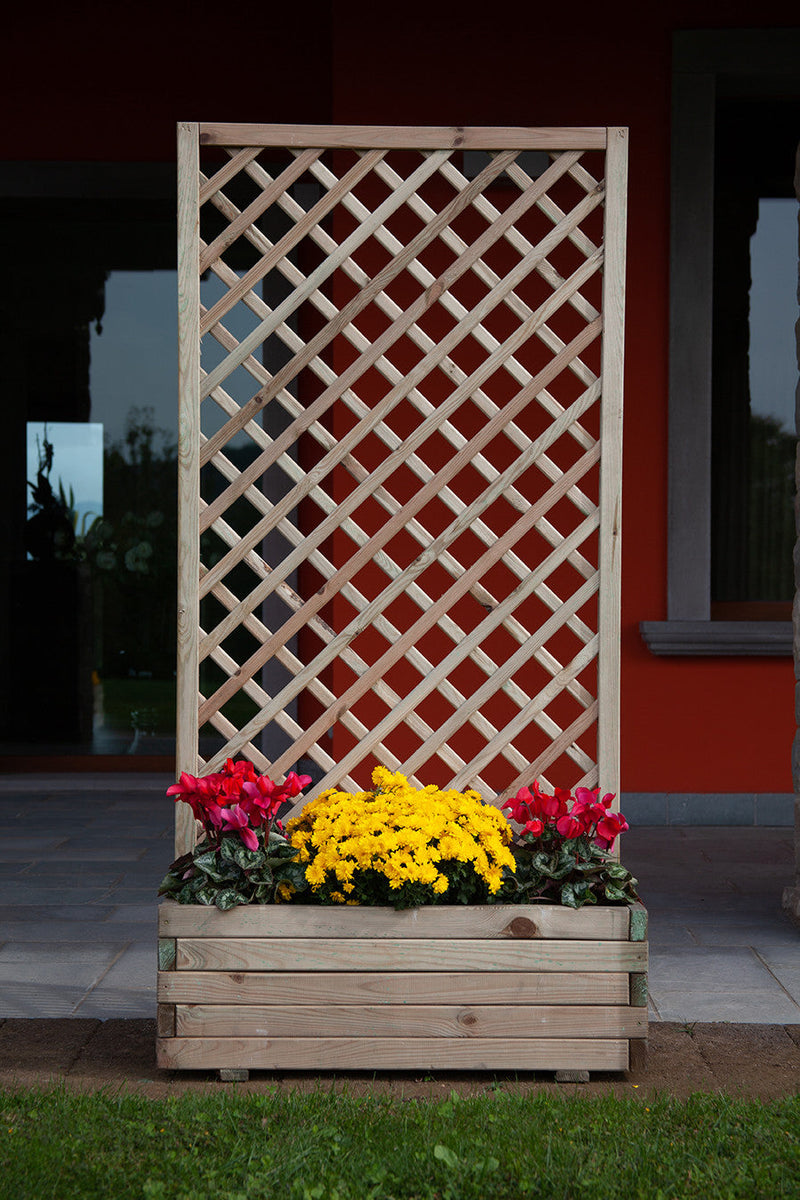 Fioriera da Giardino con Traliccio 120x44x180 cm in Legno