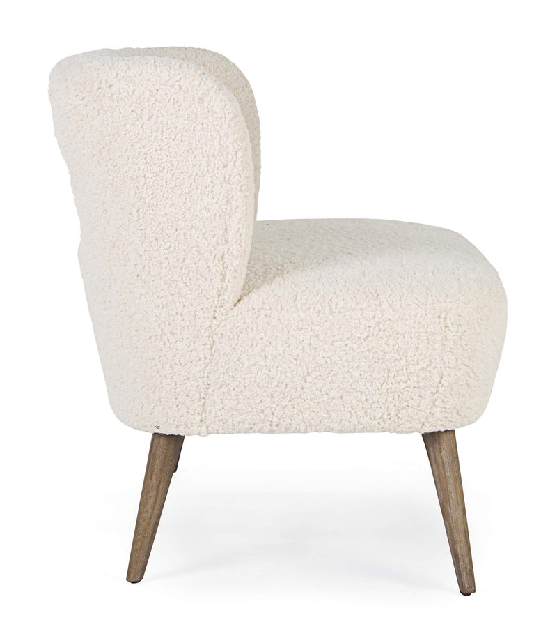 Divano 2 Posti 115x68x78 cm in Legno e Poliestere Effetto Lana Cortina