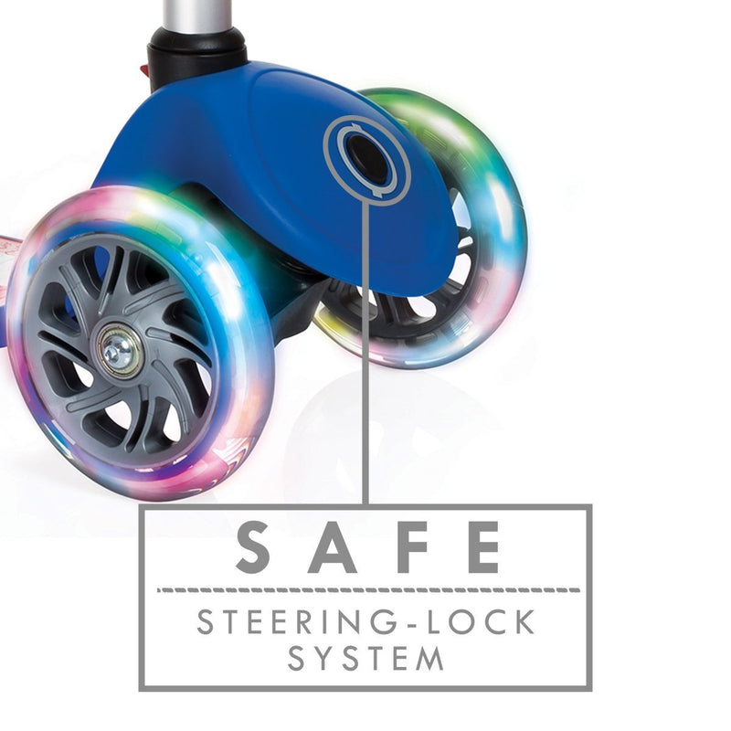 Monopattino a 3 Ruote a LED 3 Altezze Max 50Kg Globber PRIMO Fantasy Lights Up USA Blu