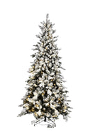 Albero di Natale Artificiale H230 cm Abete Dolomiti innevato 1367 Tips 340 Led Verde