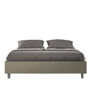 Letto Matrimoniale Giroletto con Alzata Comoda Imbottito in Similpelle Azelia Cappuccino Varie Misure