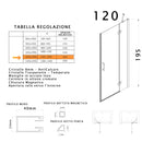 Porta Parete Doccia 1 Anta Battente in Cristallo Trasparente 8mm H195 Bonussi Isabel Varie Misure