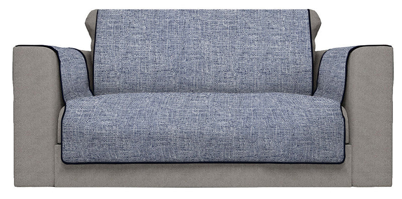 Copridivano con Copri Braccioli in Poliestere Blu Scuro Varie Misure