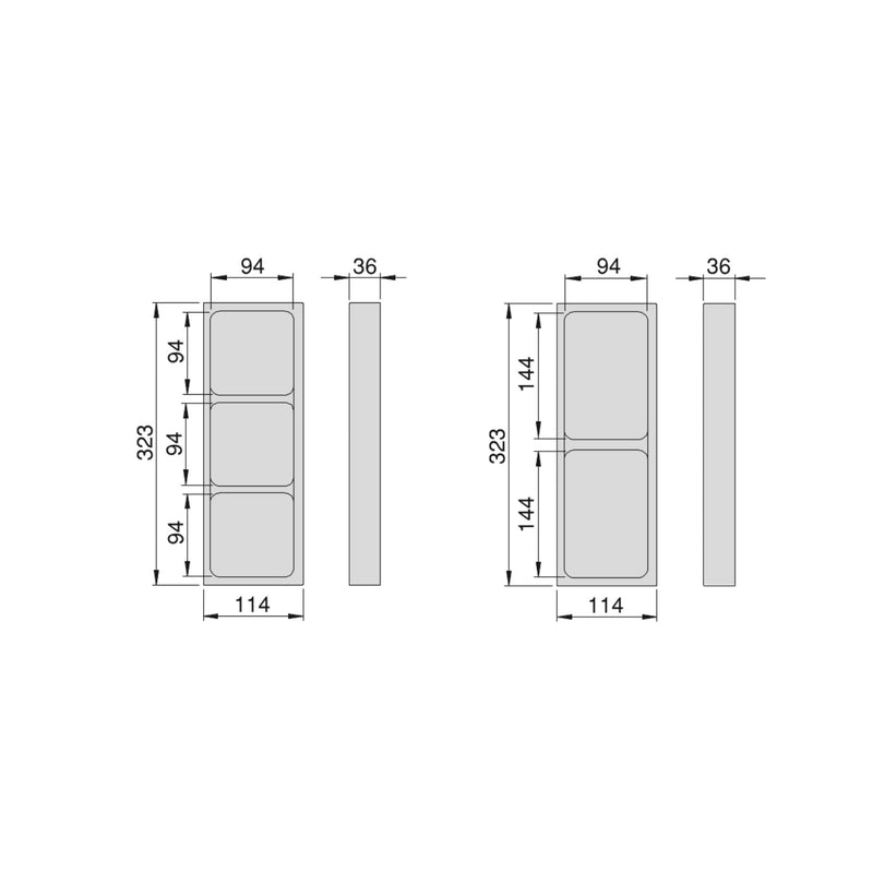 Set Organizer per Cassetti da Bagno Laterali in Plastica Emuca Tidy Grigio Pietra
