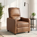 Poltrona Relax Reclinabile Manuale 155° 69x91x100 cm con Poggiapiedi in Pelle PU Marrone Scuro      
