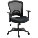 Sedia da Ufficio Traspirante e Reclinabile 65x59x92,5-102,5 cm in Tessuto a Rete Nero   