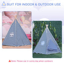 Casetta Tenda Indiana per Bambini 2x2x1,7m in Poliestere e Legno Blu