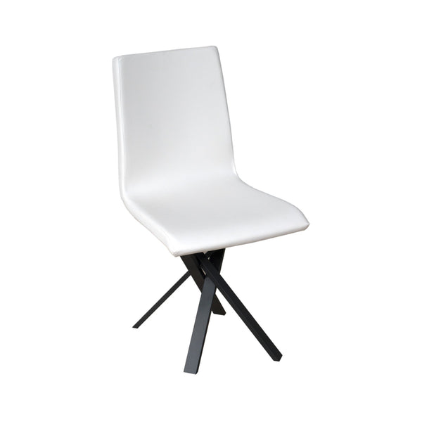 Sedia 40/44x42x86 cm Aury gambe Antracite in Similpelle Bianca prezzo